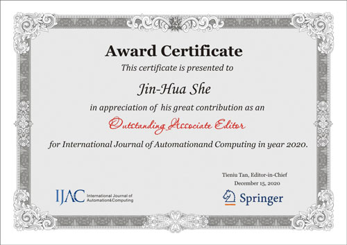 IJAC Outstanding Associate Editor 2020